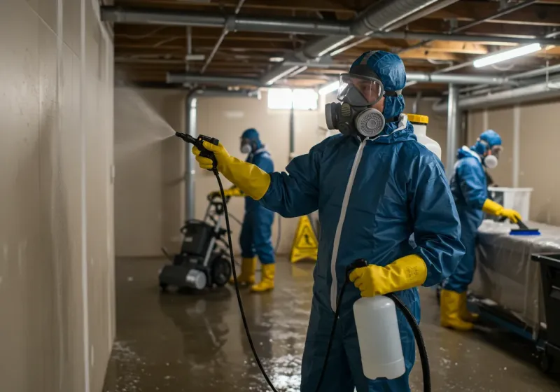 Basement Sanitization and Antimicrobial Treatment process in Elk Plain, WA