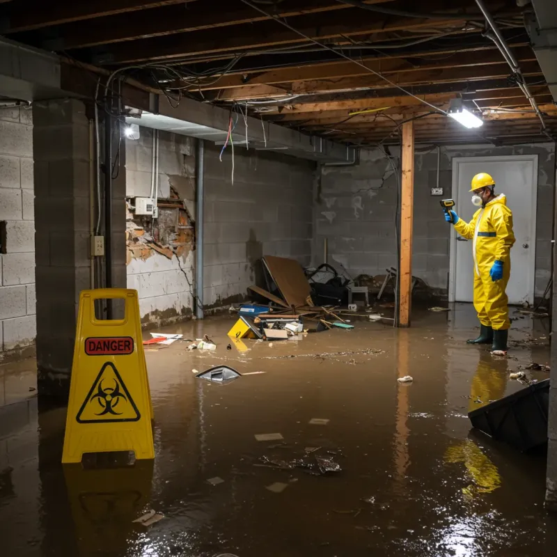 Flooded Basement Electrical Hazard in Elk Plain, WA Property