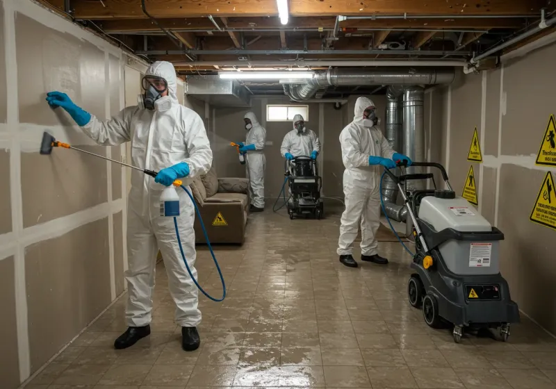 Basement Moisture Removal and Structural Drying process in Elk Plain, WA